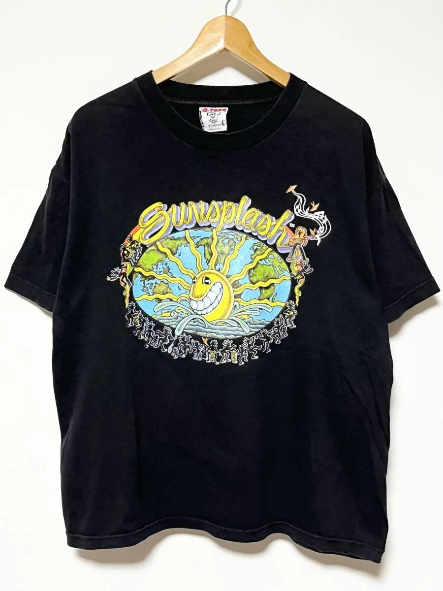 Двусторонняя футболка из США 90-х Sunsplash Reggae Tour, черная, черная, L, винтажная Мужская одежда