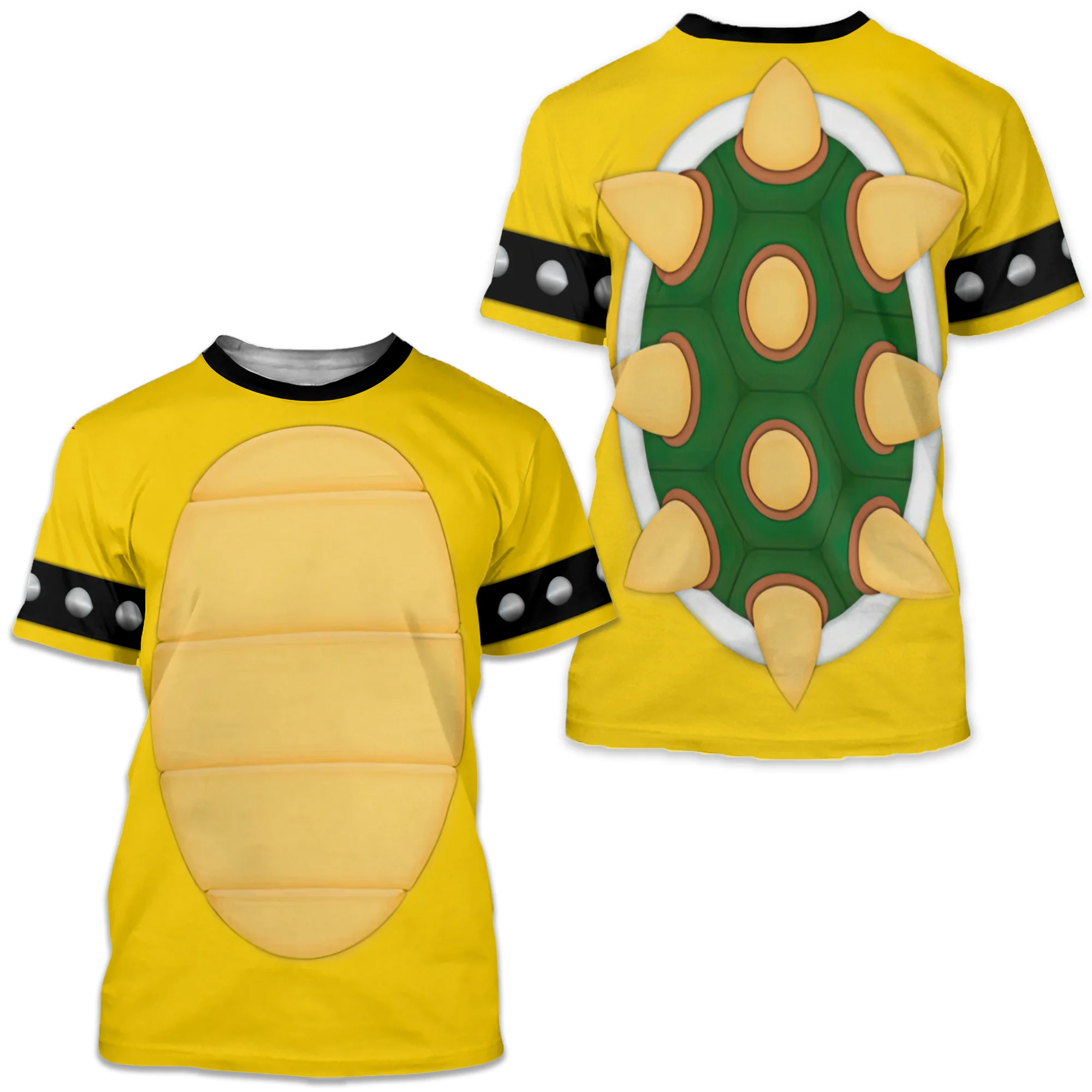 Kaus Pria Kaus Wanita печать 3D Bowser Kartun футболка Kasual Pria Wanita Harajuku Cube Cosplay Atasan дропшиппинг XXS-6XL