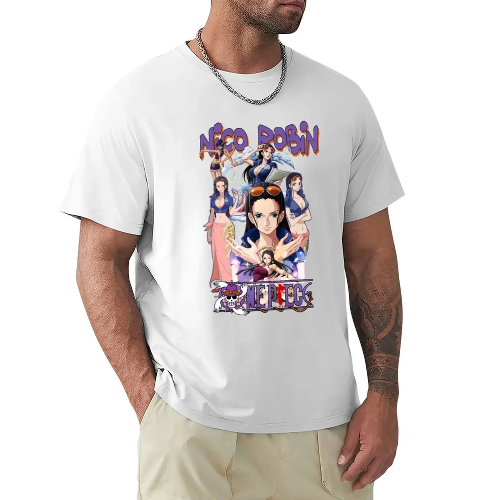 Футболка Nico Robin, одежда в эстетике, милая одежда, белые тяжелые футболки для мальчиков, новые мужские Топы И Футболки с коротким рукавом, 2024