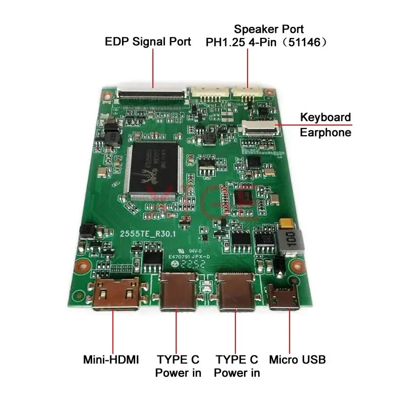Фото Для N140HCE-EAA/EBA/EN1/EN2/G52 EDP 30-контактный Mini-HDMI 2TYPE-C матрица ноутбука 14 