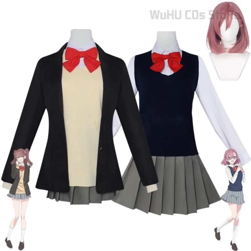 Аниме 2,5 Dimensional Seduction Nigoriri Ririsa Lilyel Ririsa Косплей Костюм Lilyel Mikari Tachibana Парик JK Школьная форма Костюм