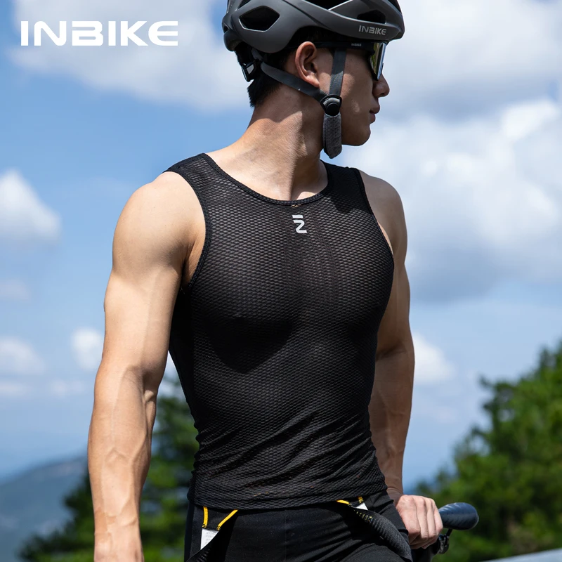 Фото Майка велосипедная INBIKE Мужская сетчатая, нижнее белье без рукавов, быстросохнущее, одежда для шоссейного велосипеда, горного велосипеда №2