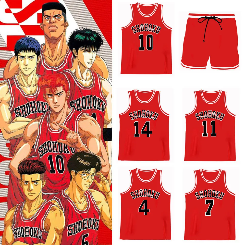 Аниме Sakuragi Hanamichi Косплей Slam Dunk Джерси Shohoku школьная спортивная одежда Kaede рукава Косплей Костюм