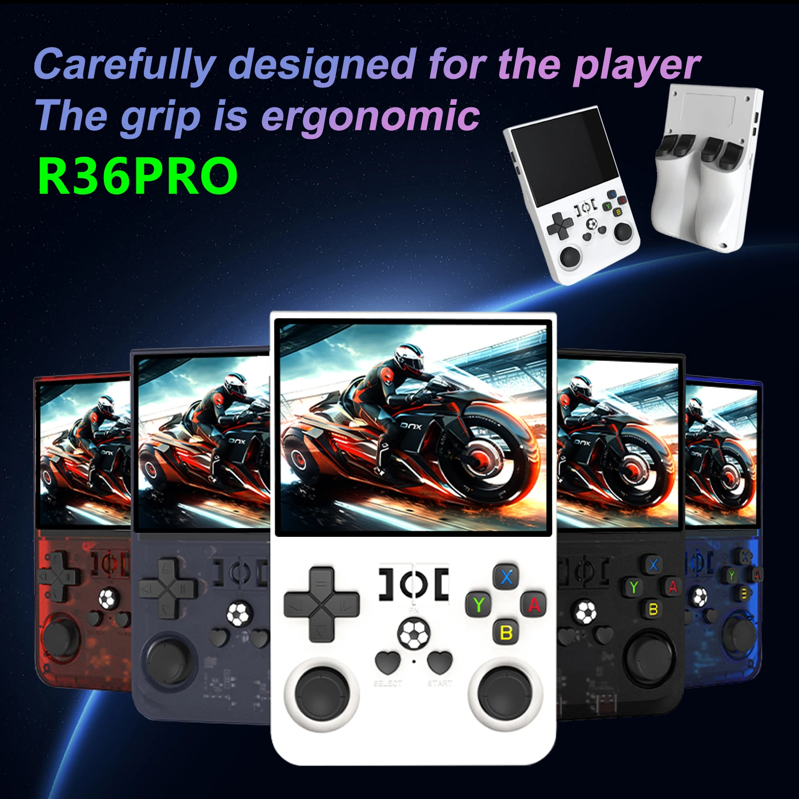 Фото Портативная игровая консоль с открытым исходным кодом R36MAX 128G, 4,0 дюйма, большой экран, 21000 + игра PK R36PRO, портативный карманный видеоплеер, детский подарок Lin №5