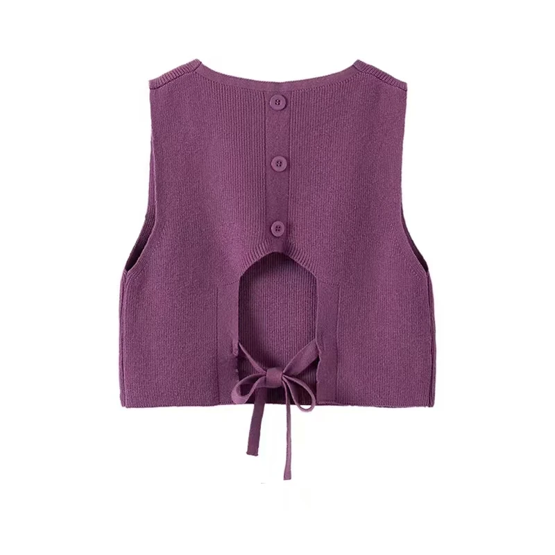 Фото Primavera outono feminino camisa верхняя одежда alça traseira com decote em v рабочая одежда estilo colete roxo moda femini №5