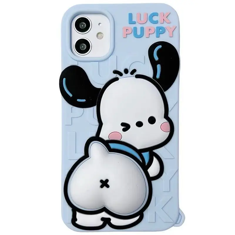 Фото Силиконовый противоударный чехол Sanrio для телефона, милый мультяшный чехол для iPhone 11 12 13 14 ProMax 7 8 X XS XR №5