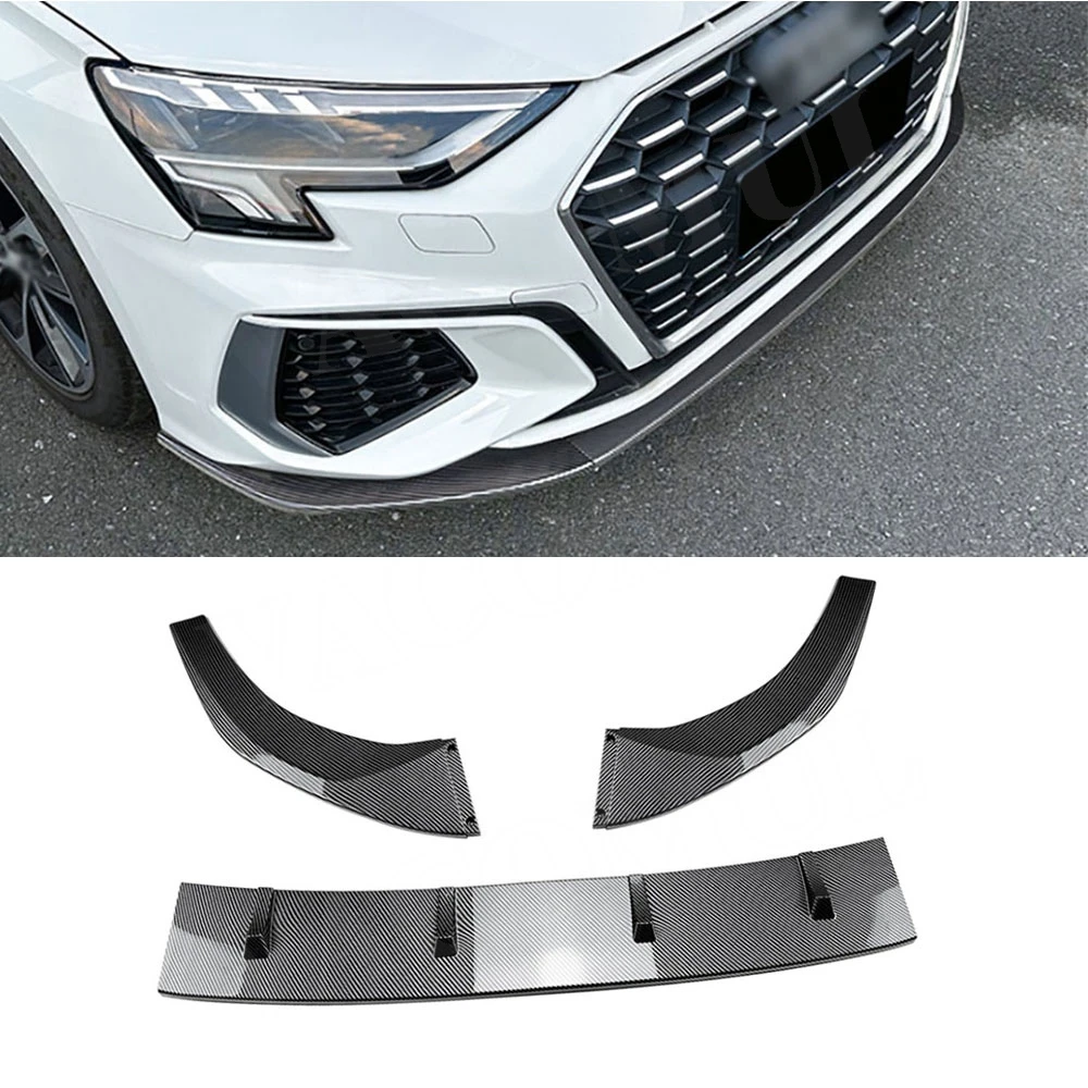 VACOMUL для Audi A3 S3 8Y 2021+ ABS черный передний нижний бампер, спойлер, сплиттер, диффузор, защитная крышка, ABS, карбоновый вид