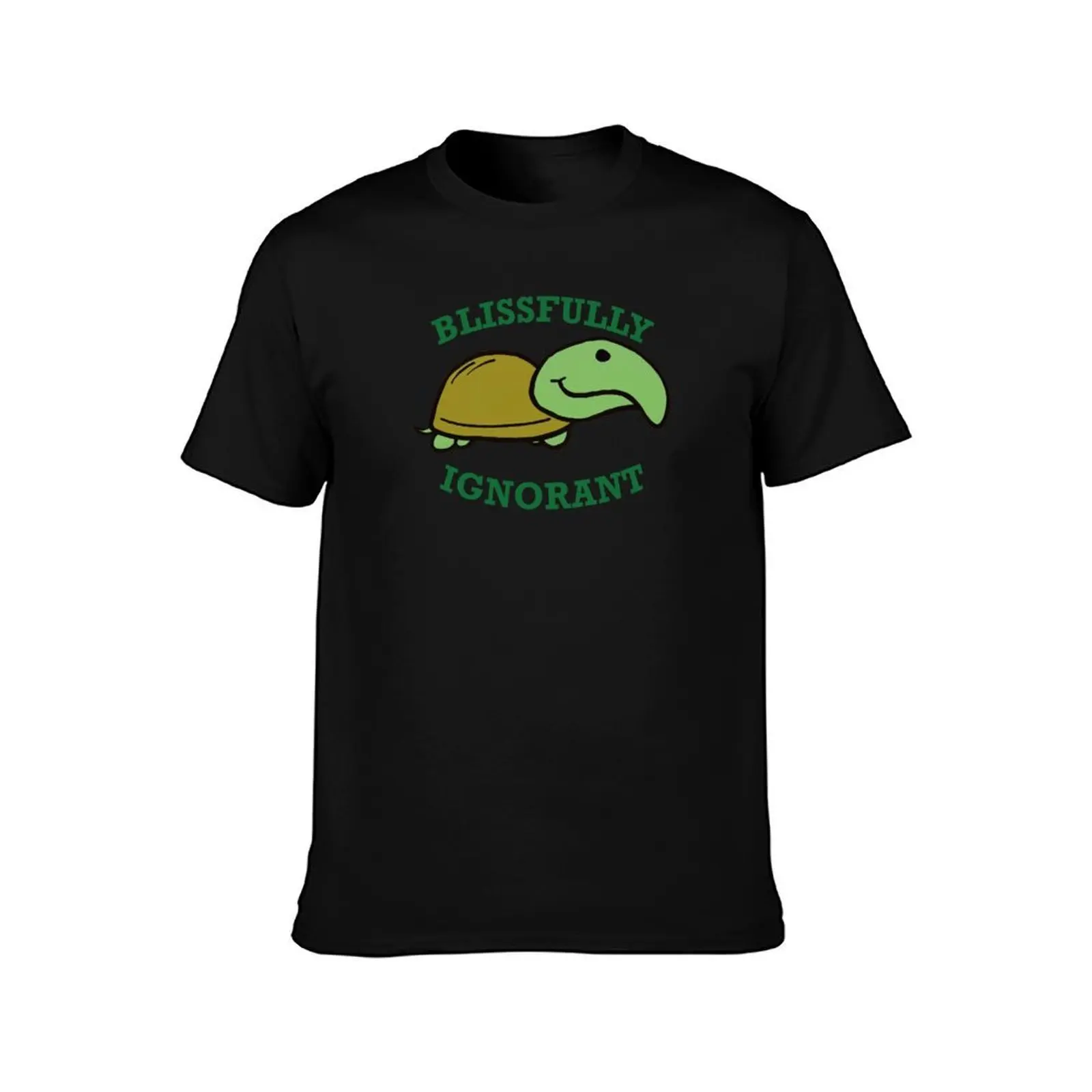 Фото Футболка Blissfully Ignorant Turtle, персонализированная футболка, винтажная футболка с рисунком, футболки больших размеров, мужская одежда №2