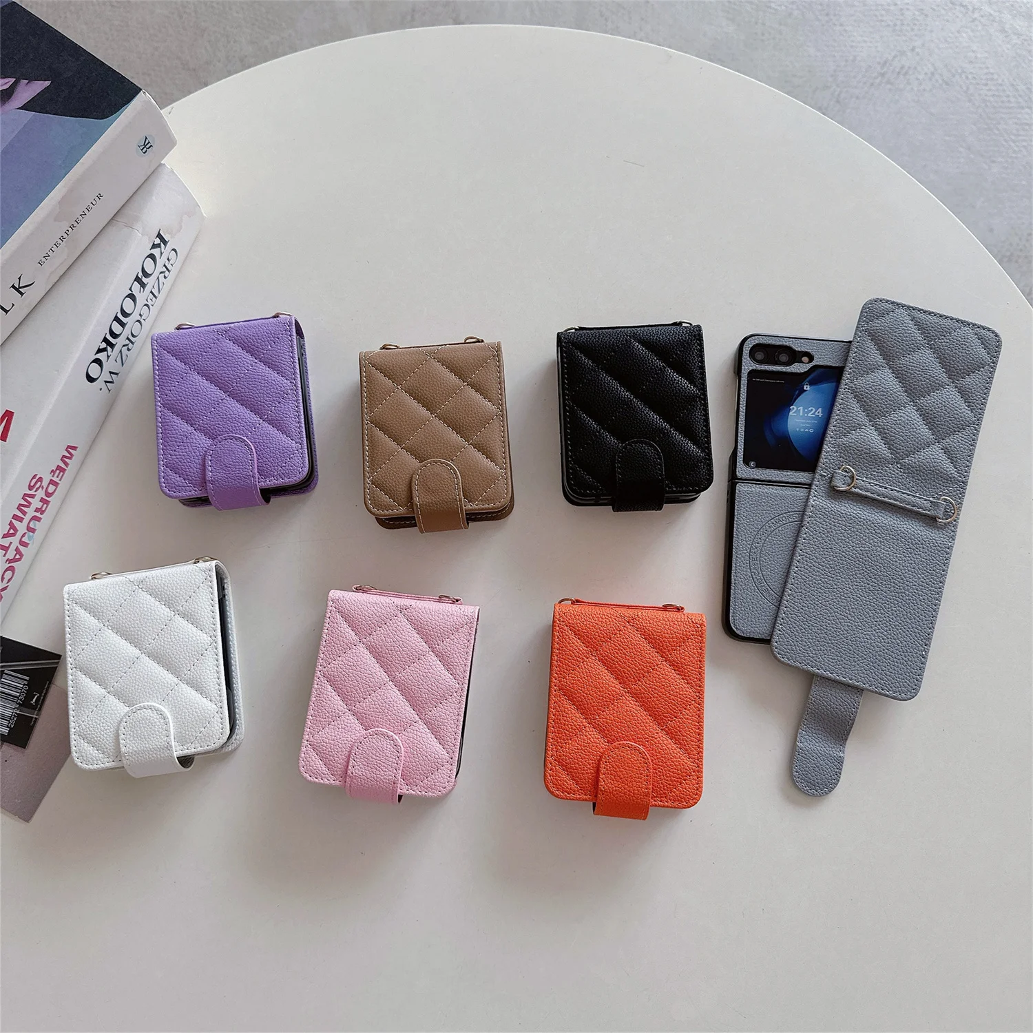 Кожаный чехол для Samsung Galaxy Z 6 5 4 3 Flip5 Flip6 Flip4 Flip3