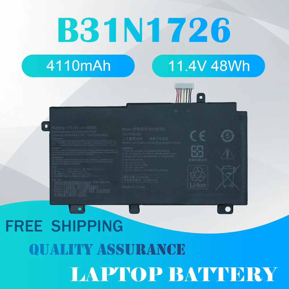 B31N1726 Аккумулятор для ASUS TUF Gaming FX504 FX504G FX504GD FX504GE FX504GM FX505DT FX80 FX80G FX80GD FX86 A41LK9H 0B200-02910000