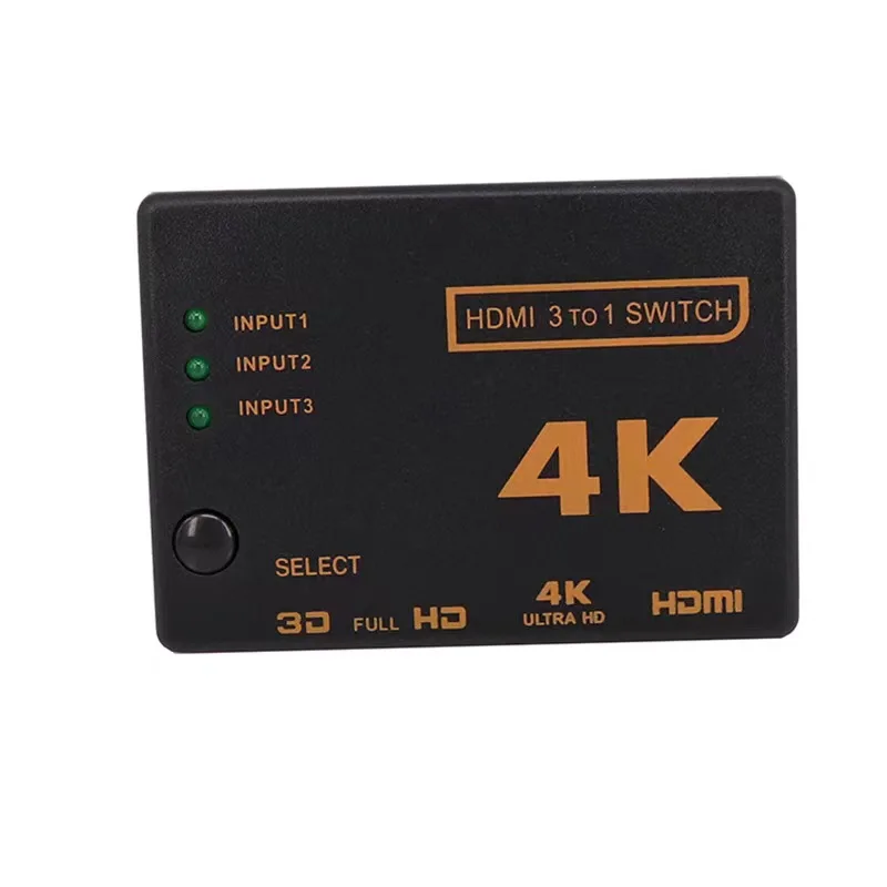 HDMI-совместимый переключатель 3x1 4K HD 1080P 3-портовый HD Переключатель Селектор 3-в-1 выход с пультом дистанционного управления для HDTV DVD TV BOX