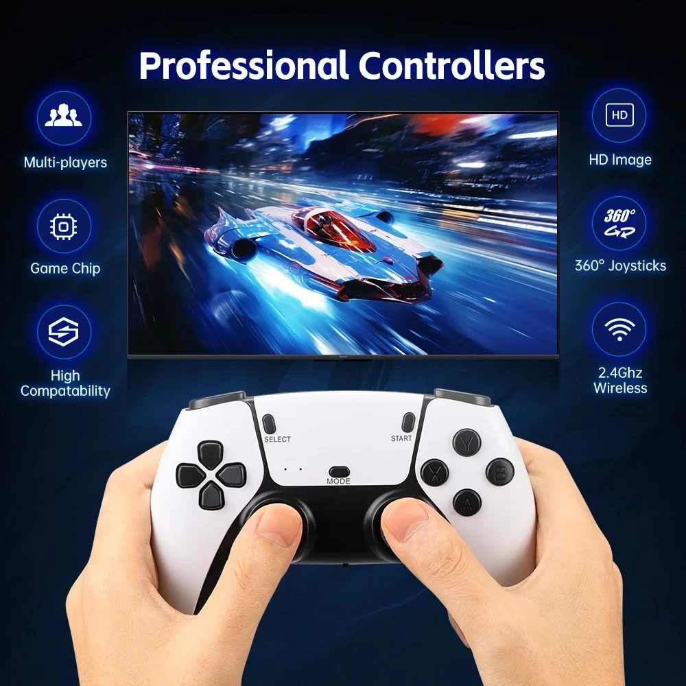4K Game Stick ТВ игровая консоль 128G встроенный 30000 игр ретро портативный игровой плеер с беспроводным контроллером геймпада Электронные игрушки