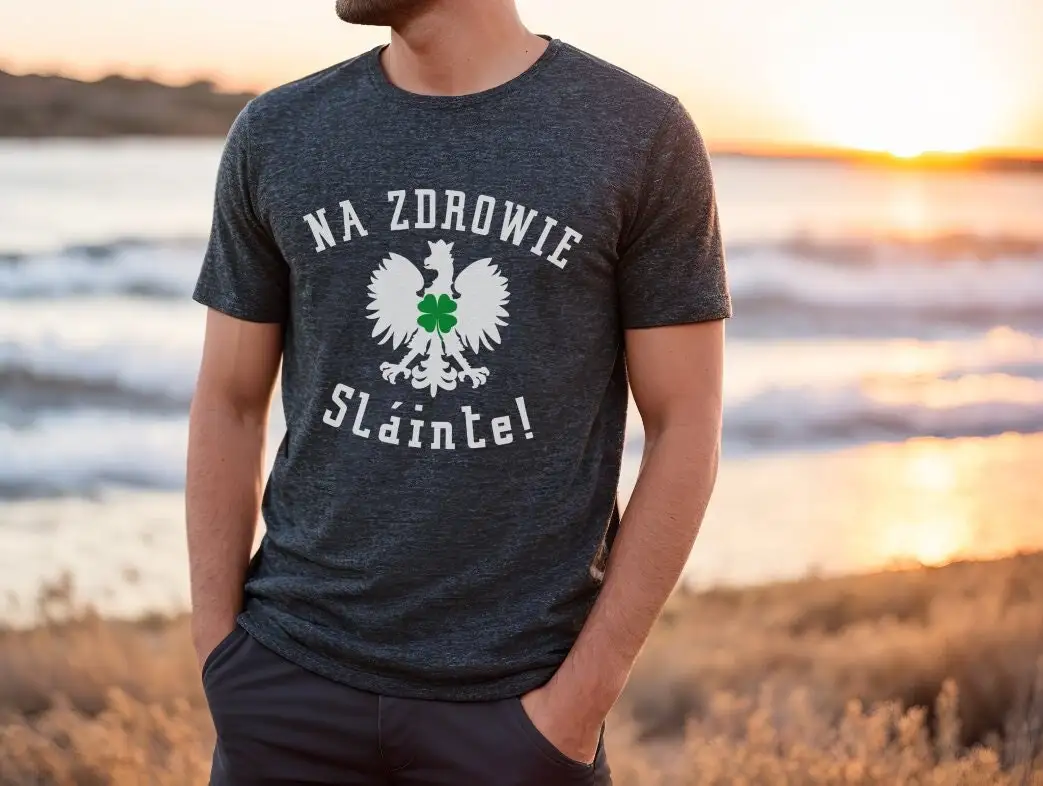 Футболка Polish Eagle Cheers Na Zdro Sláinte Green Clover Irish for s