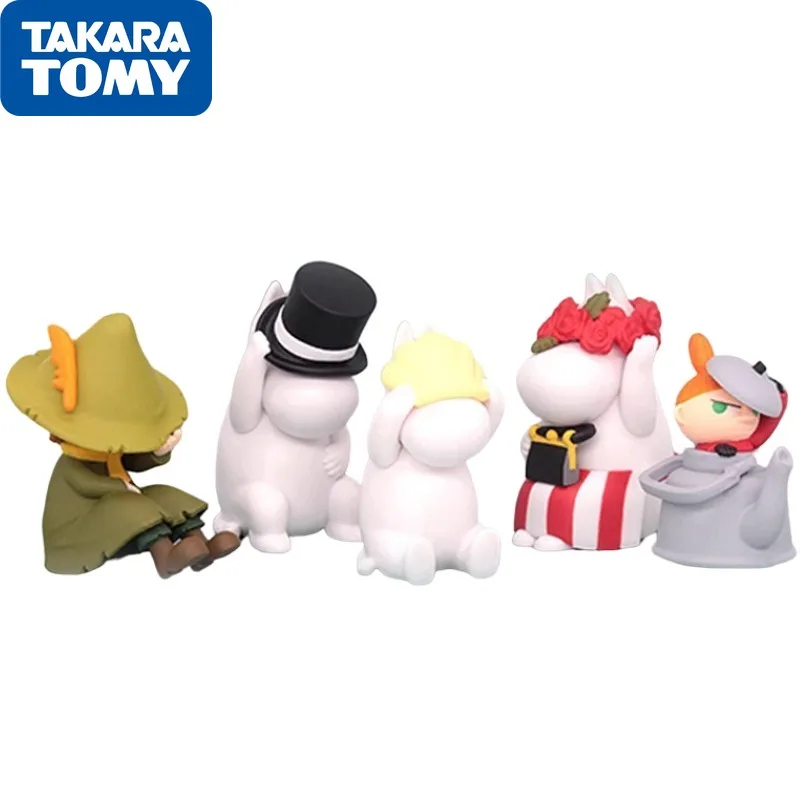 Оригинальная Аниме Фигурка TOMY Gashapon, MOOMIN, детские игрушки в виде прятки, коллекционный подарок на день рождения, модель, украшение салона автомобиля