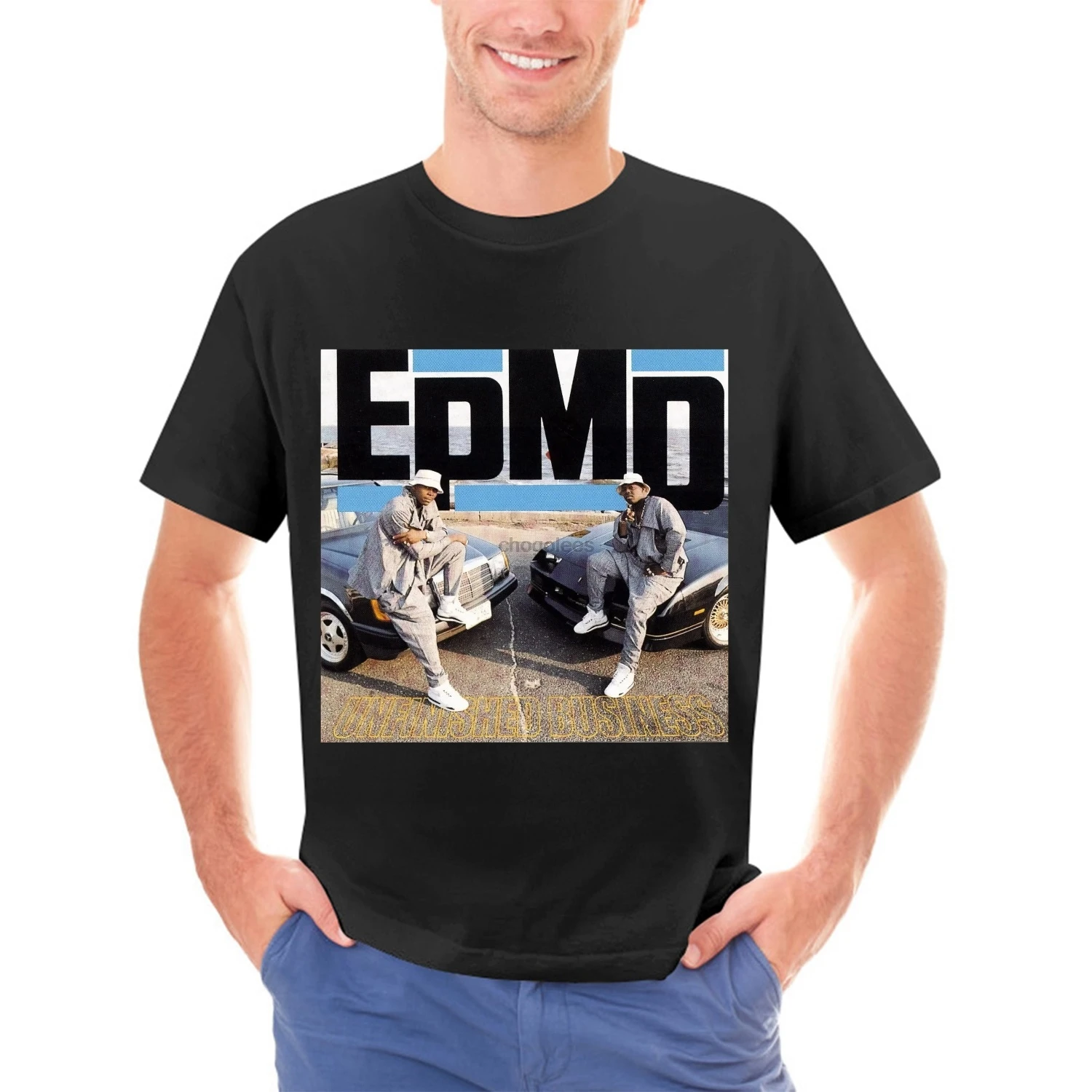 Мужская хлопковая футболка EPMD в стиле хип-хоп, незаконченная деловая концертная музыка, черный, белый цвет