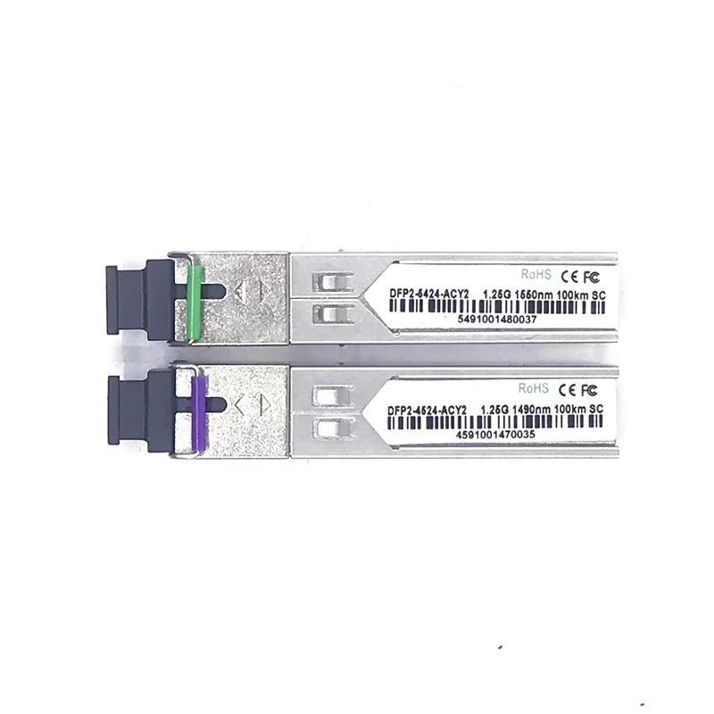 2 шт. 1 пара DFP2-4524-ACY2 Tx1490nm Rx1550nm DFB лазер 1G одномодовый Bidi SFP 100 км SC 1,25G SFP