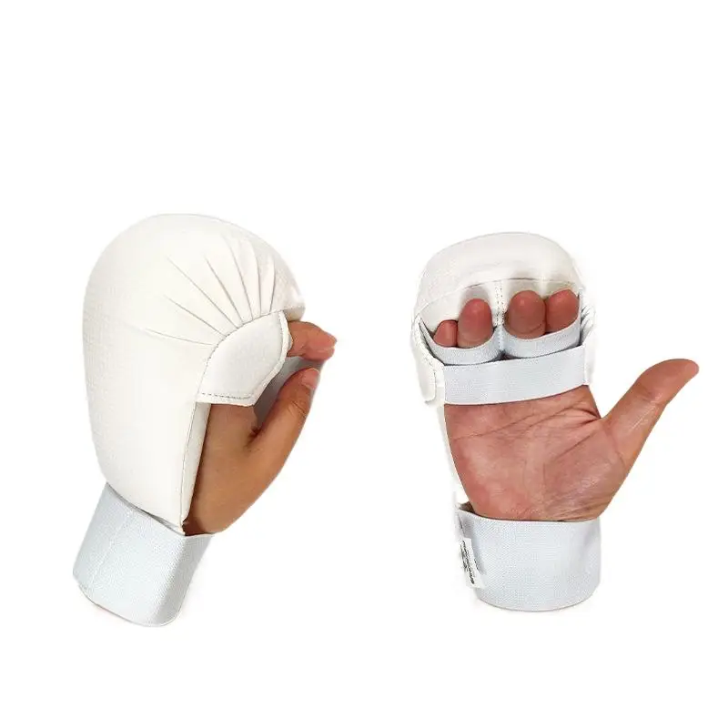 WKF белые перчатки для каратэ, высокое качество, перчатки для боевых искусств для взрослых и детей, защита для тхэквондо, боксерские перчатки, унисекс, муай-тай, бокс