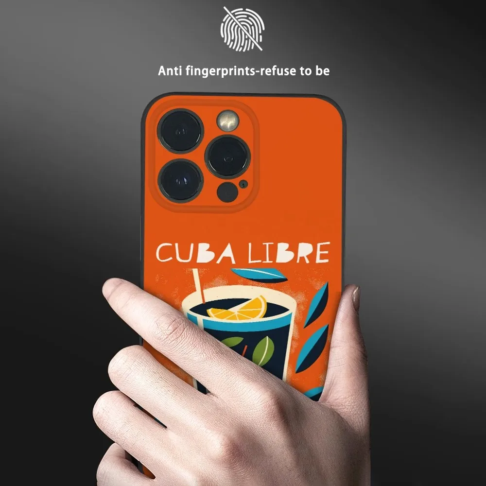 Фото Коктейльный чехол для телефона Cuba Libre для iPhone 16, 15, 14, 13, Pro Max Plus, мини-матовый мягкий чехол №3