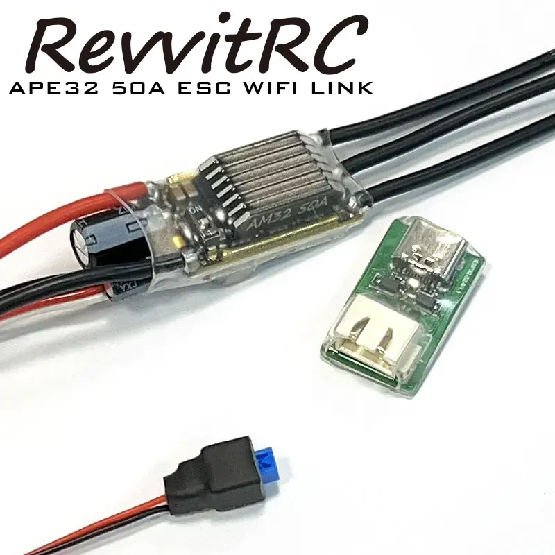 RevvitRC APE32 50A ESC Bluetooth Регулировка параметров Прошивка может работать через Wi-Fi Link для 1/10 TRX4 SCX10 RC Гусеничный автомобиль