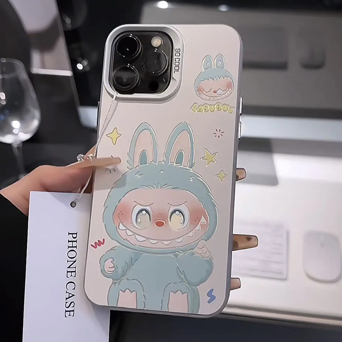 Фото Y2K милый чехол для телефона Labubu Kawaii для OPPO Reno 6 6Pro 7 7Pro 7Z 8T 10Pro Plus 5G, матовая противоударная задняя крышка №5