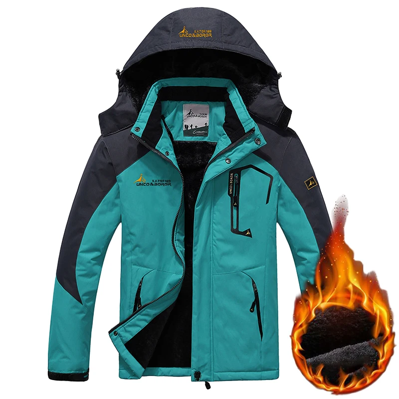 Фото Unisex Winter Parka Men Women Thick Warm Windproof Fur Coats Male Hooded Anorak Jackets Ski Mountain Climbing Suit №5