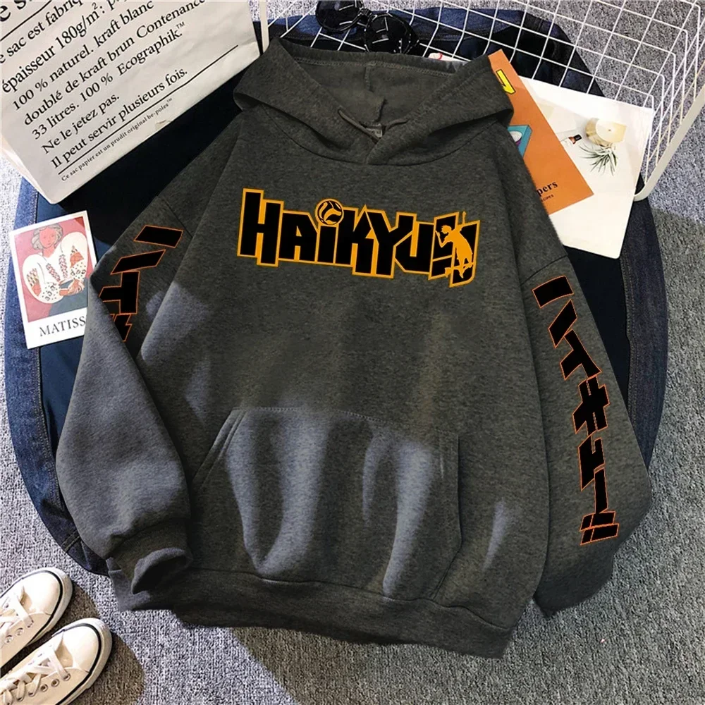 Фото Японская Толстовка с принтом манга Haikyuu, мужской пуловер в стиле хип-хоп, Свитшот №3
