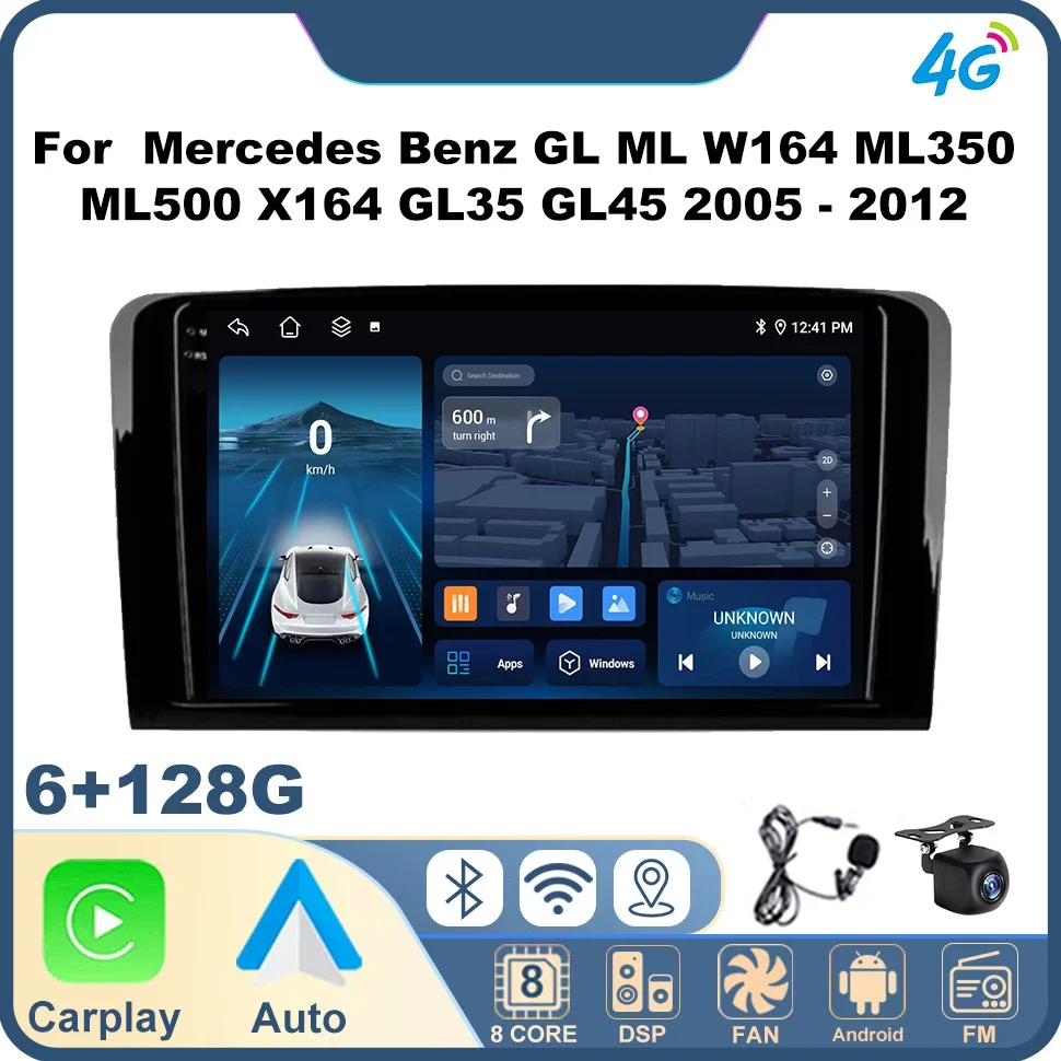 Автомобильное радио Android для Mercedes Benz ML 320 ML350 W164 2005-2012 GL 500 GL500 X164 Carplay 2Din Head Unit Navi DSP WIFI BT FM