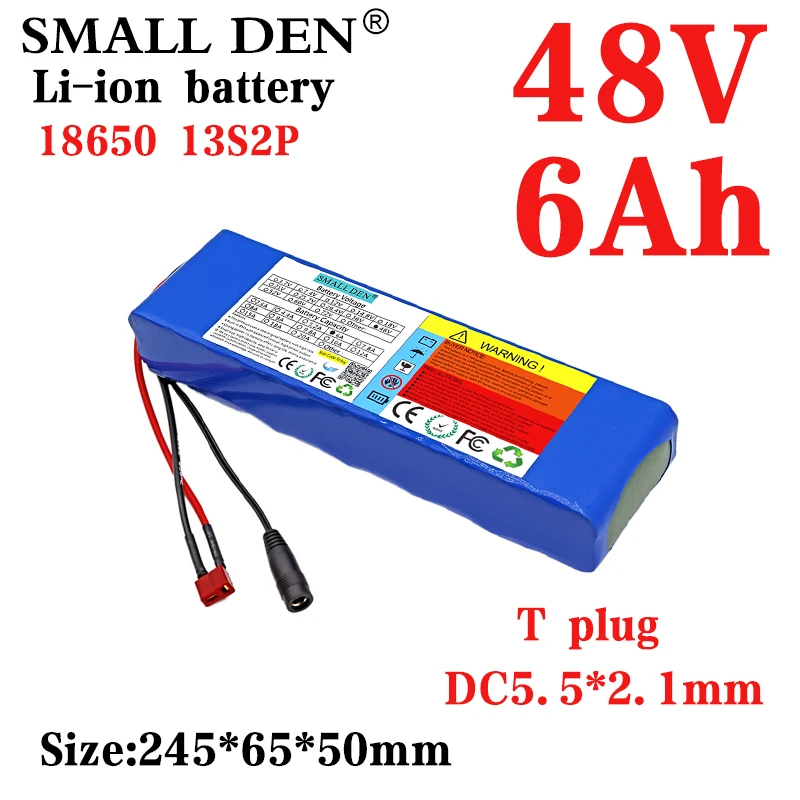 13S2P 48V battery ebike battery pack 18650 lithium ion battery 700W high power and large capacity54.6Vmotorcycle scooter battery