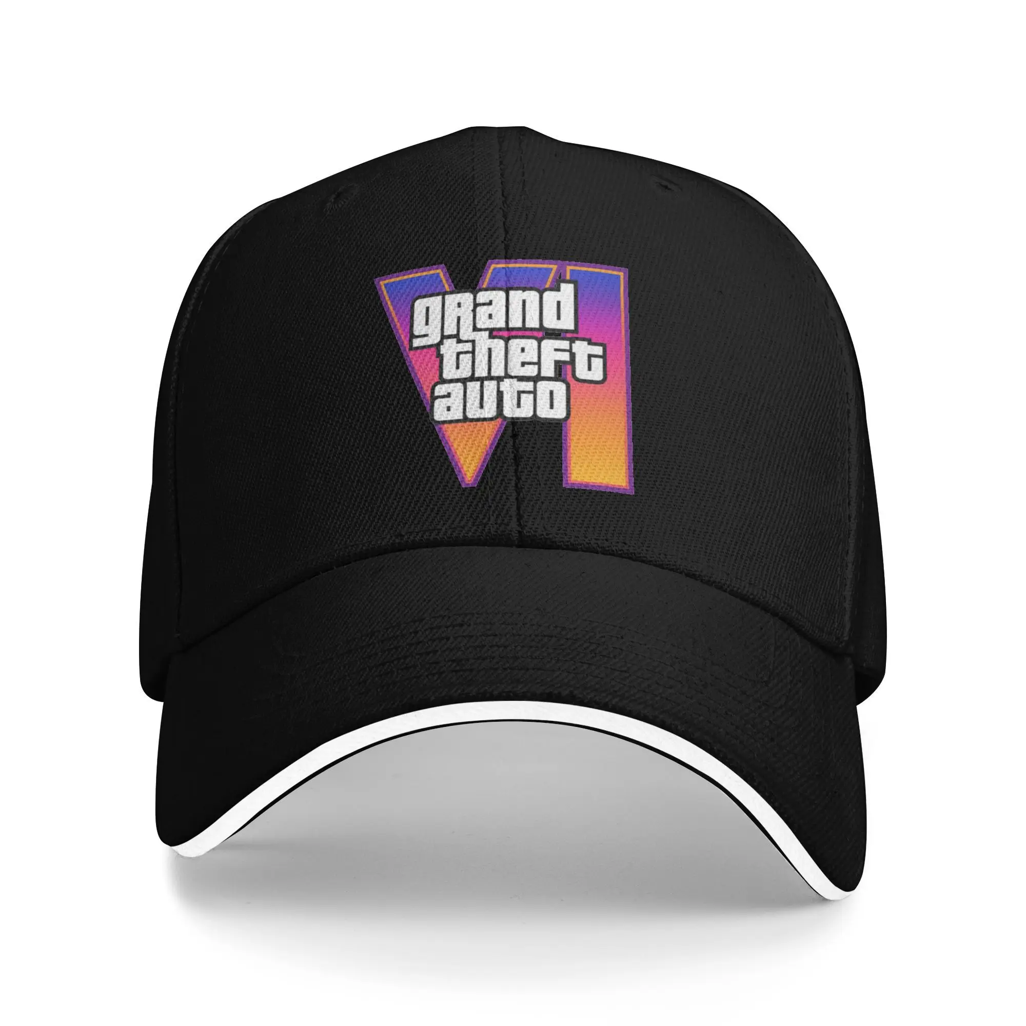 Фиолетовый желтый стиль GTA 6 букв 2025 Game VI, женские бейсболки для мужчин, высококачественная фуражка, женская спортивная шляпа для папы