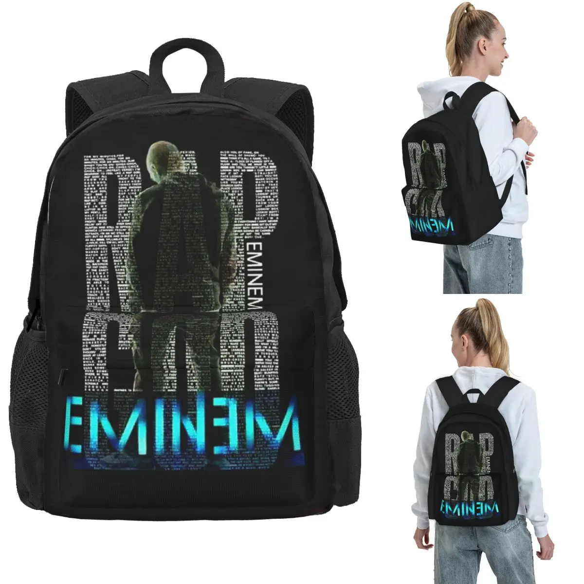 Рюкзаки Rap God Eminem для мальчиков и девочек, сумка для книг, большая вместительная школьная сумка для студентов, рюкзак для ноутбука, сумка на плечо