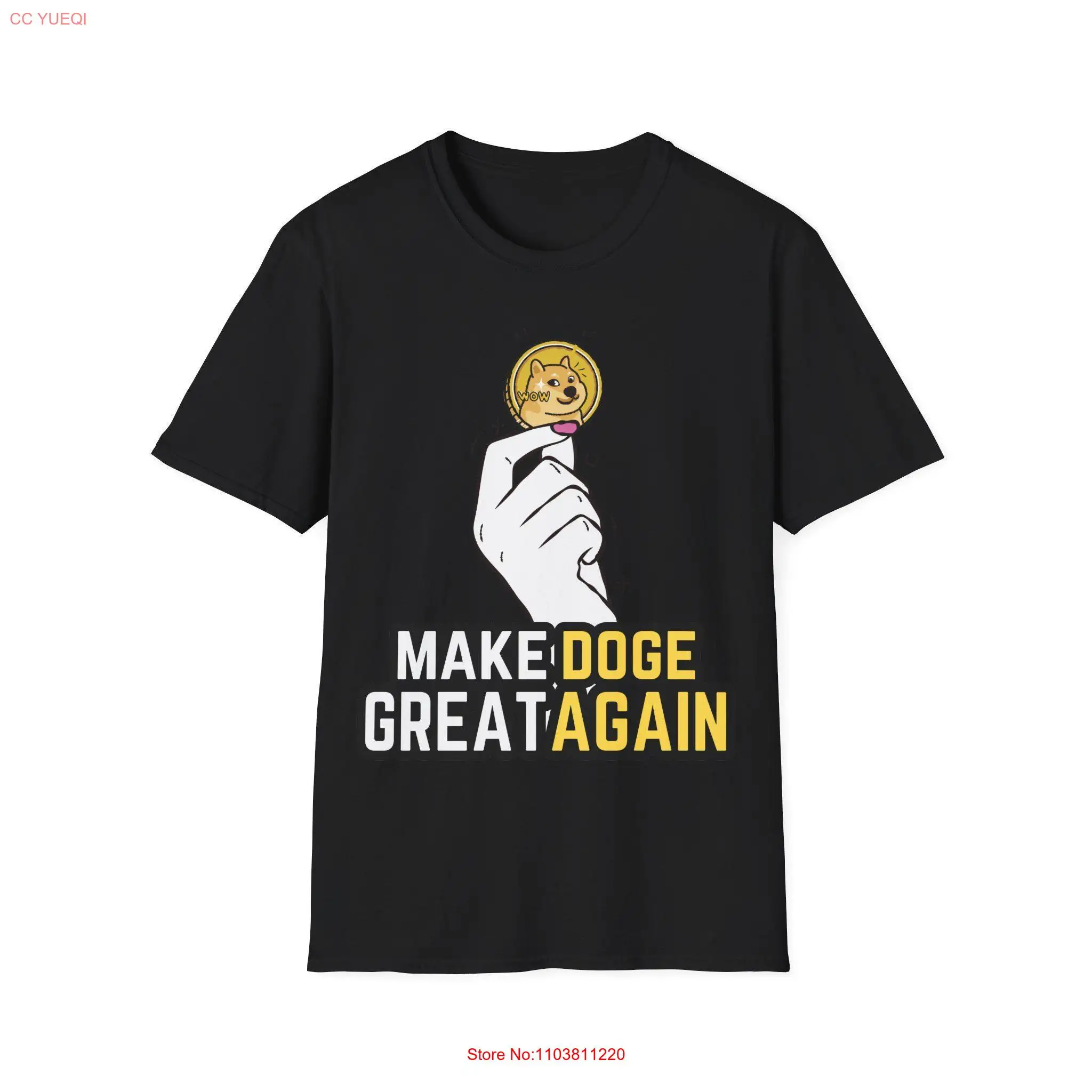 Футболка Make Doge Great Again Fun Meme Lover Повседневная одежда с длинными или короткими рукавами