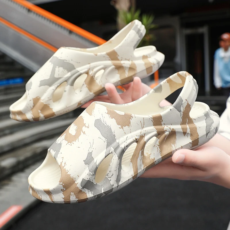 2025i кокосовые тапочки yeezy, сандалии на толстой подошве с облаком, летние модные пляжные мужские тапочки с мягкой подошвой, женские сандалии, шлепанцы из ЭВА
