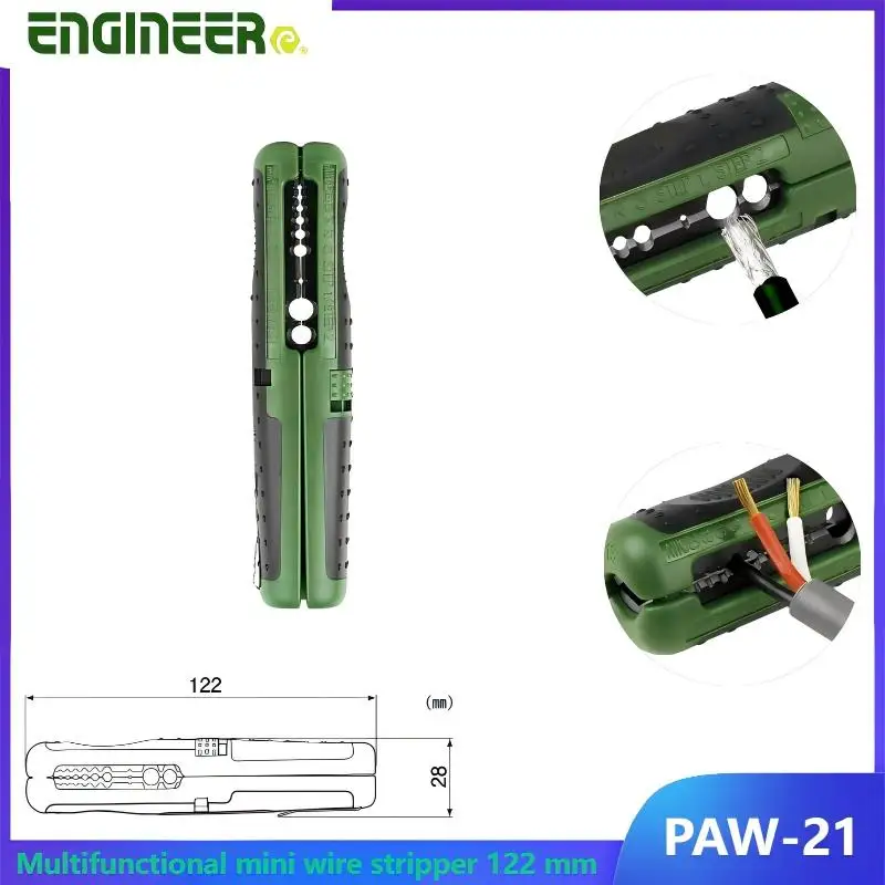 Фото ENGINEER PAW-21 Многофункциональный мини-круглый инструмент для зачистки проводов коаксиального кабеля, 122 мм, сделано в Японии №2