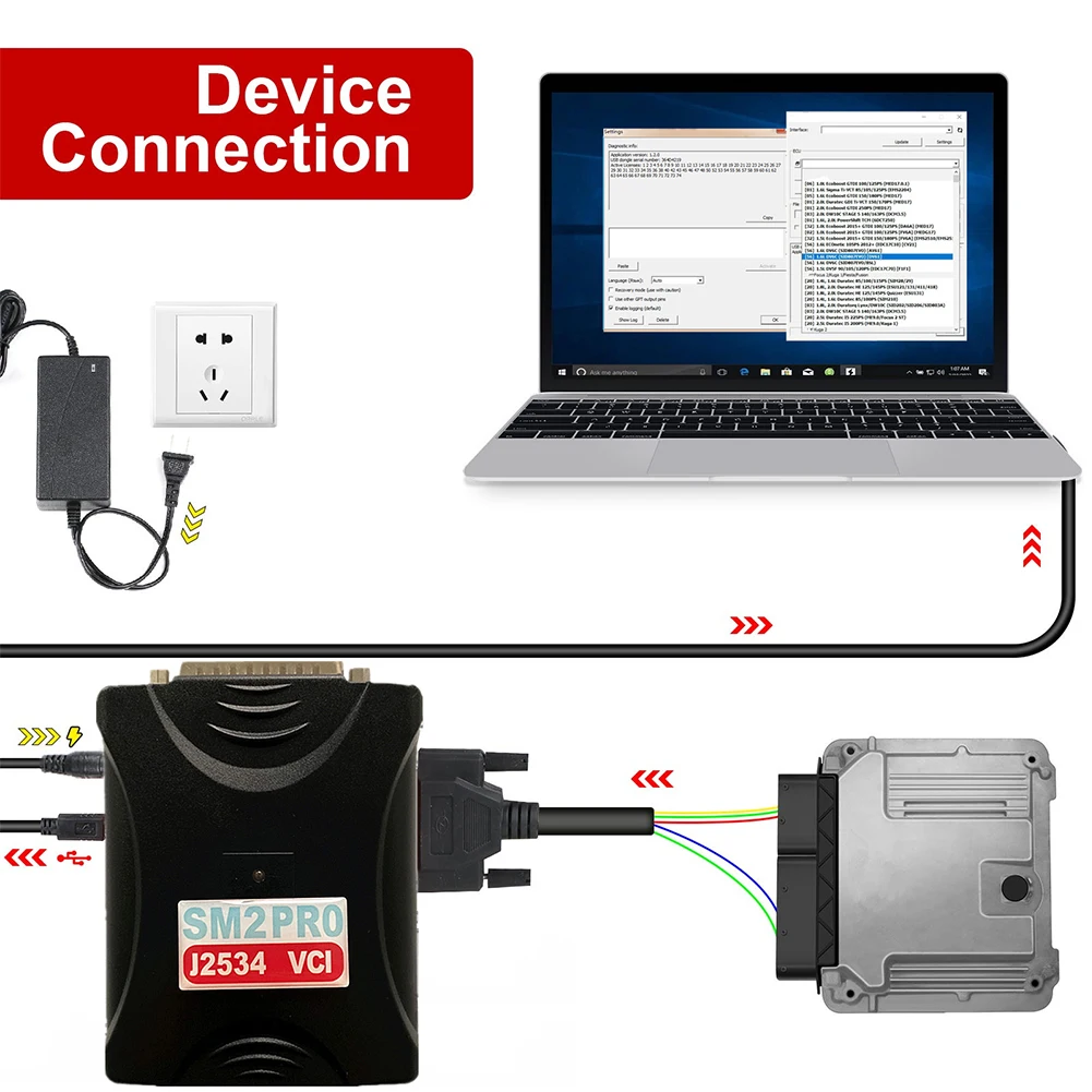Фото Программируемый ключ SM2 PRO J2534 ECU, адаптер 67 в 1, инструмент для настройки чипа ECU для загрузки, EEPROM ECU USB-адаптер OBD2, чтение и запись ПК №5