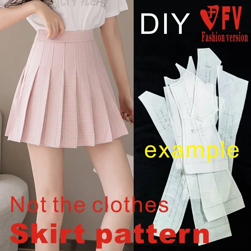 Мини-юбка для девочек с рисунком для женщин с высокой талией Maillot De Bain Femme плиссированная короткая юбка для резки одежды конструктивную схему 1:1 физического рисунка BBQ-48