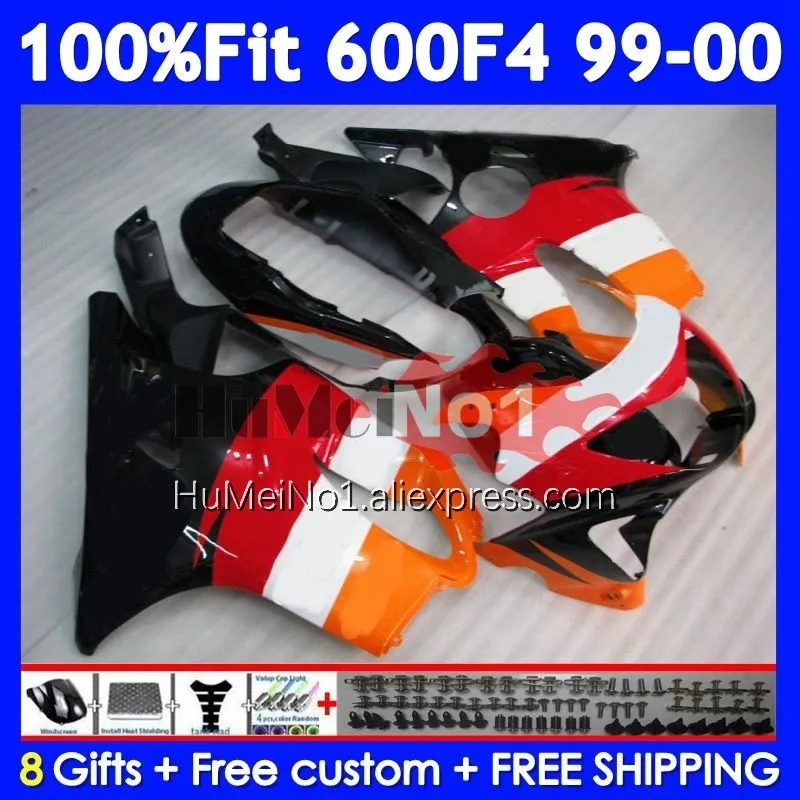 Литой корпус для HONDA CBR 600 F4 FS CC 600F4 600CC 600FS 33No.149 CBR600F4 99 00 CBR600 F4 1999 2000 OEM обтекатель Repsol Hot