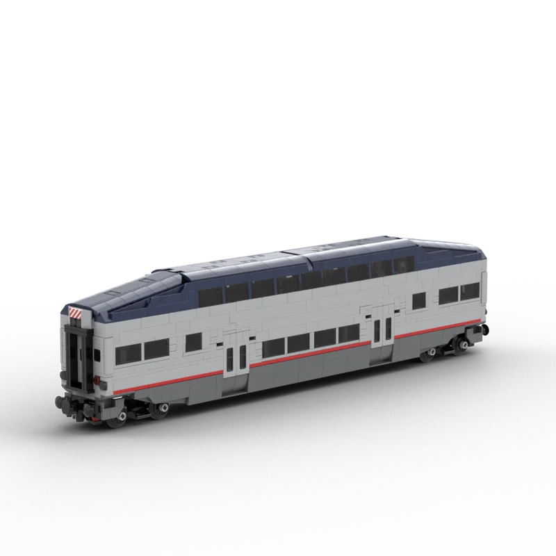 Фото Серия Urban Transportation Пассажирский автомобиль Amtrak MOC- 119678   Строительные блоки DIY Модель Технология сборки Кирпич Игрушка Детский Рождественский подарок №2