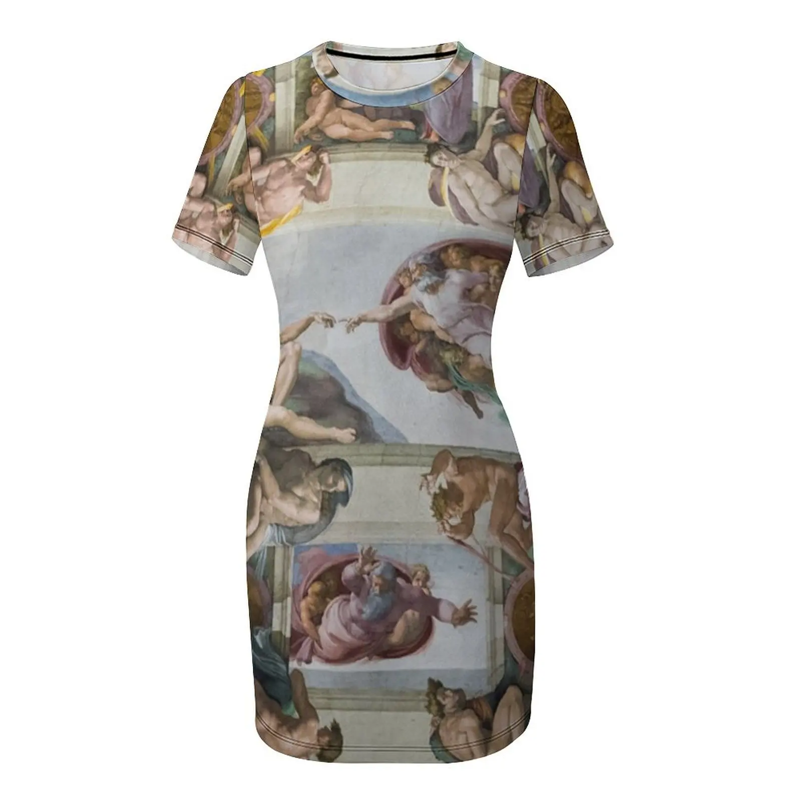 Фото Потолочное платье с короткими рукавами Sistine Chapel Женская одежда Летняя одежда Платье №4