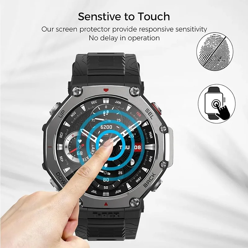 Фото Закаленное стекло для Amazfit T Rex 3/T-Rex 2/Ultra/GTR 47 мм/Amazfit GTR 4 защитная пленка для экрана, аксессуары №2