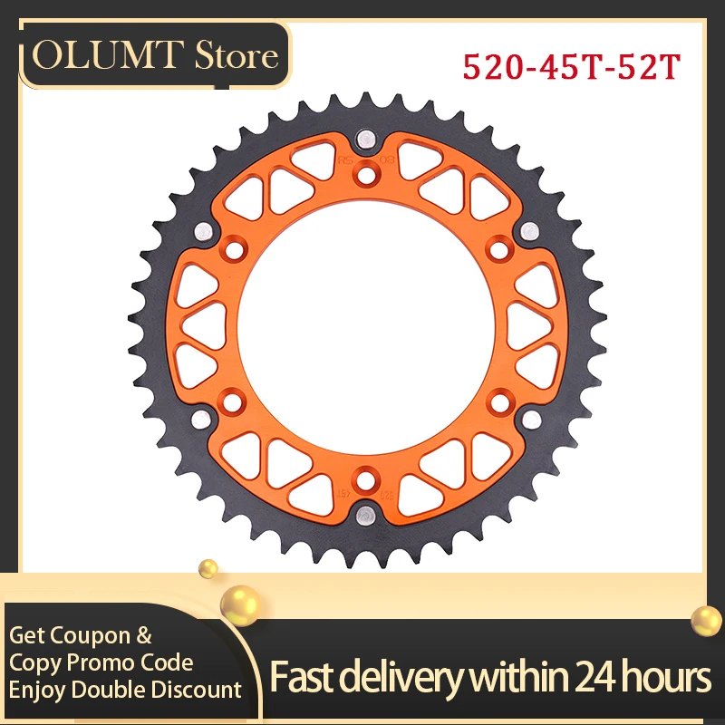 Задняя звездочка мотоцикла 45T-52T 520 для GASGAS EC ES MC SM FE TE FC 125 150 250 300 350 450 700 570 501 GPX TSE 250R SM700