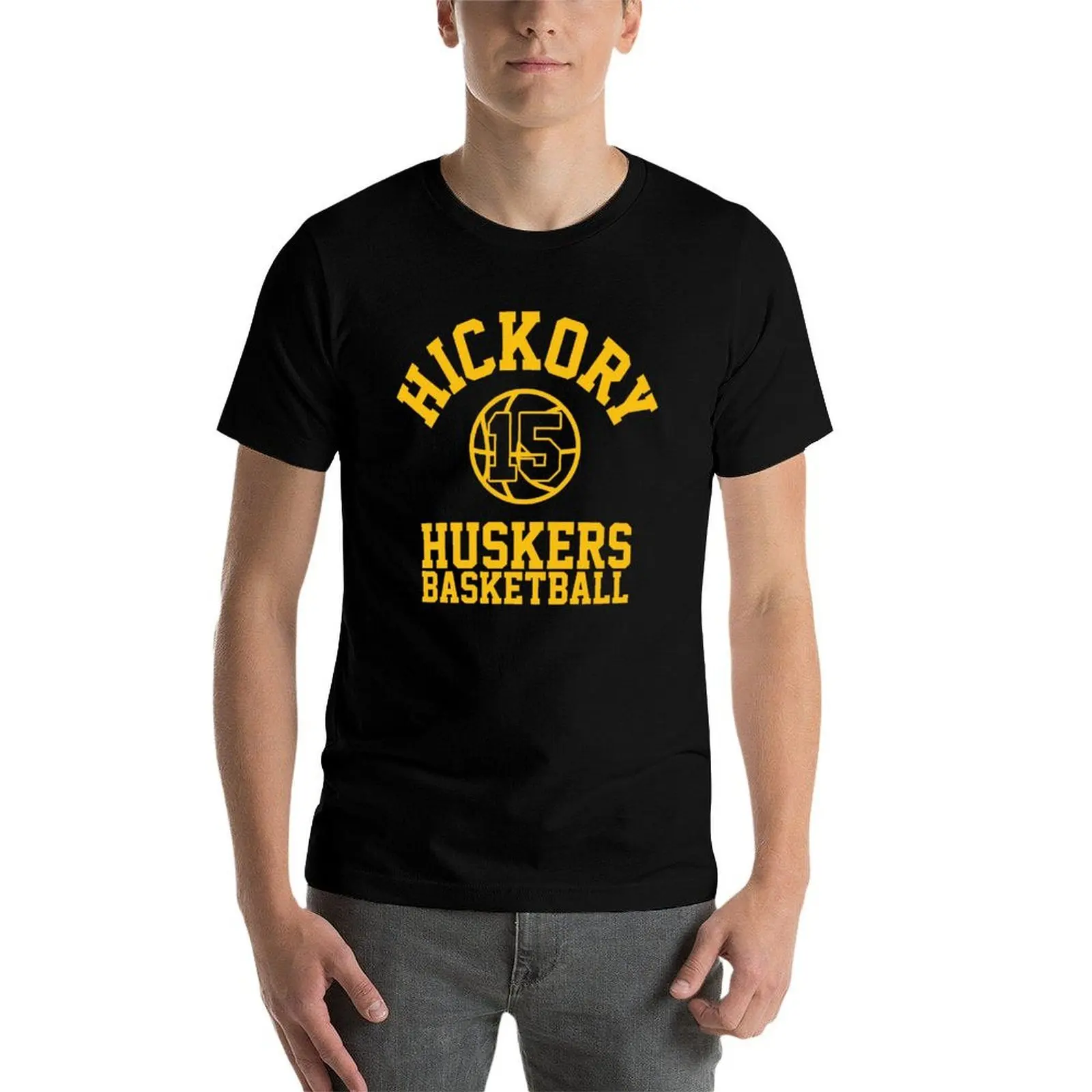 Фото Баскетбольная футболка Jimmy Chitwood Hickory Huskers, забавные футболки, хлопковая мужская футболка, хлопковая футболка №5