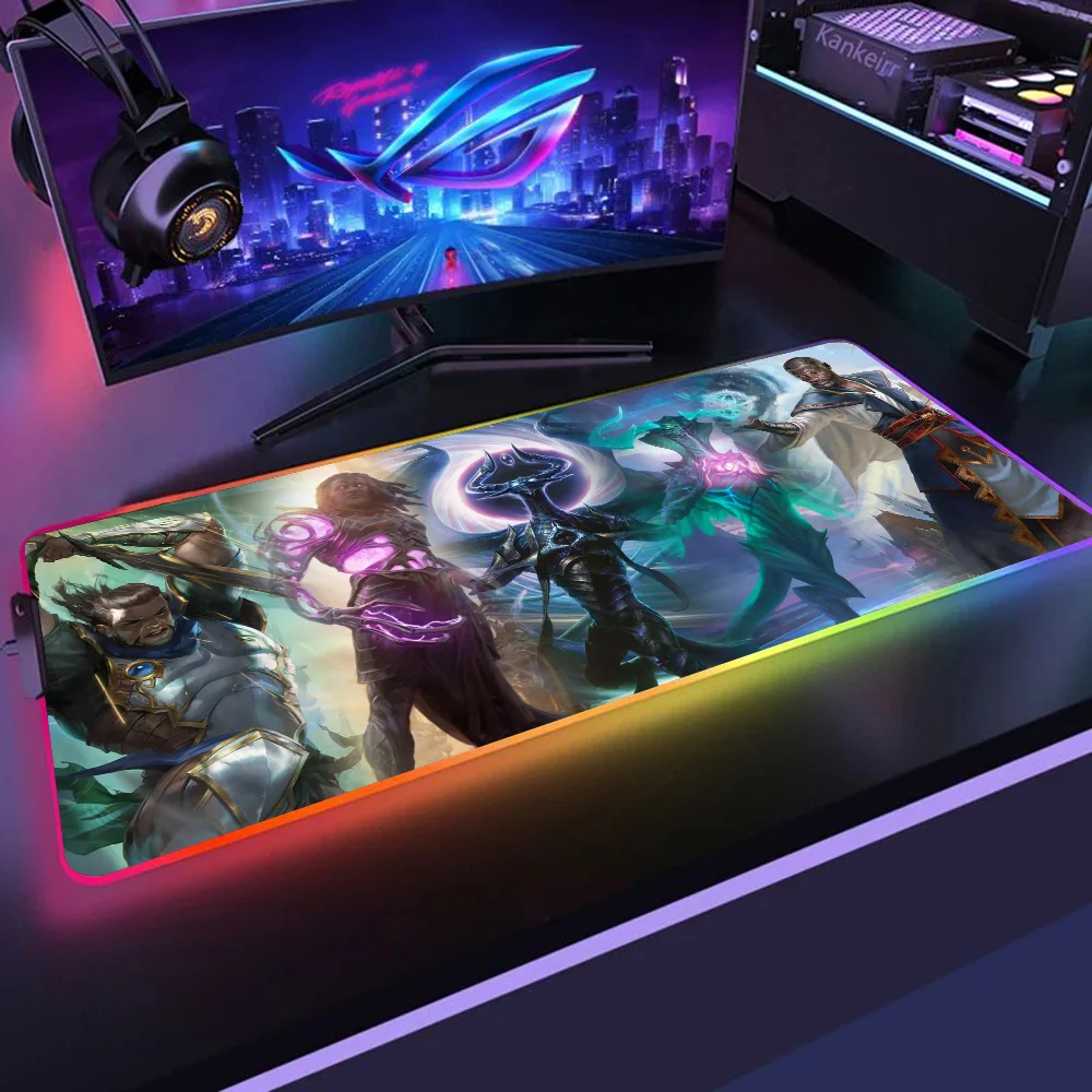 Фото M-Magic The Gathering Game Mousepad XXL RGB Gaming Mouse Pads HD Black Gamer Accessories Large LED №4