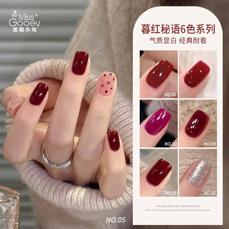 Гель-лак для ногтей Cherry Wine Red, 10 мл, полупостоянный, замачиваемый, УФ-лак для ногтей, гель для маникюра, осенне-зимний стиль, маникюрный салон