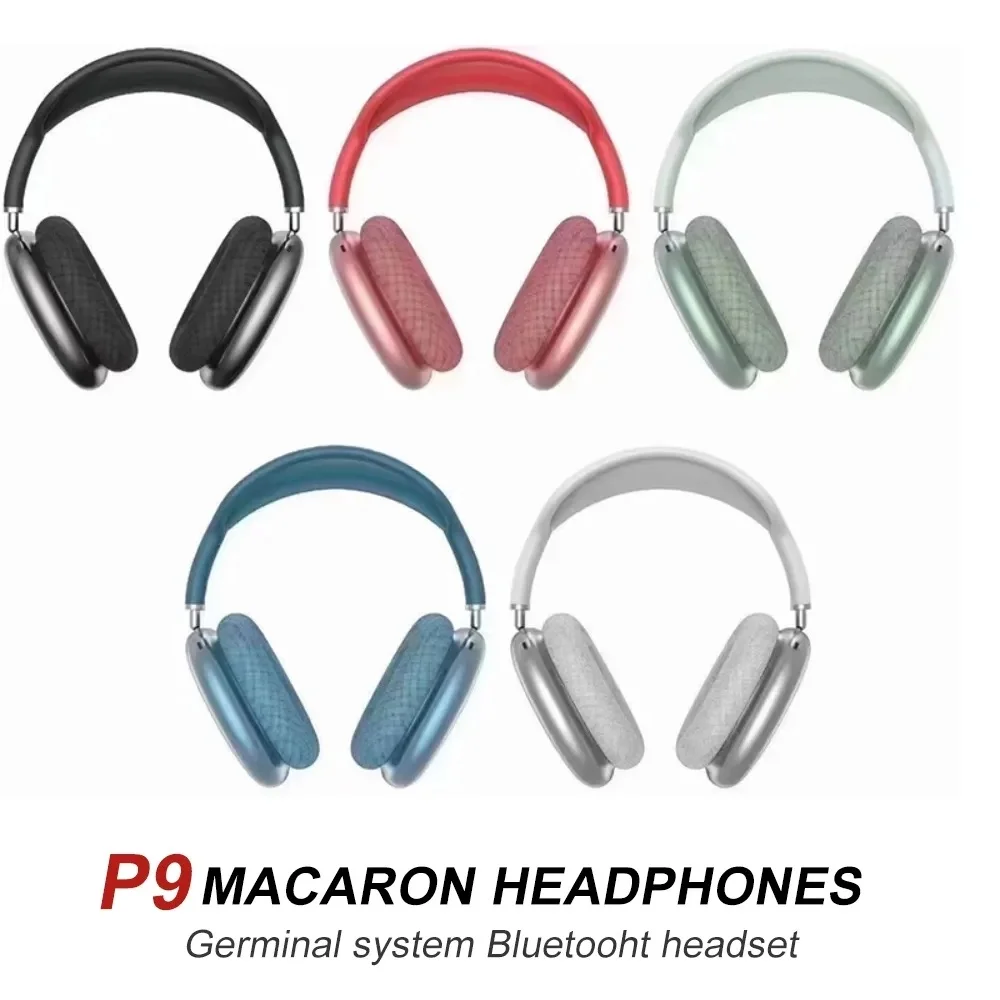 Беспроводные Bluetooth наушники P9 Air Max, шумоподавляющие наушники с микрофоном, поддержка TF, Спортивная Беспроводная игровая гарнитура