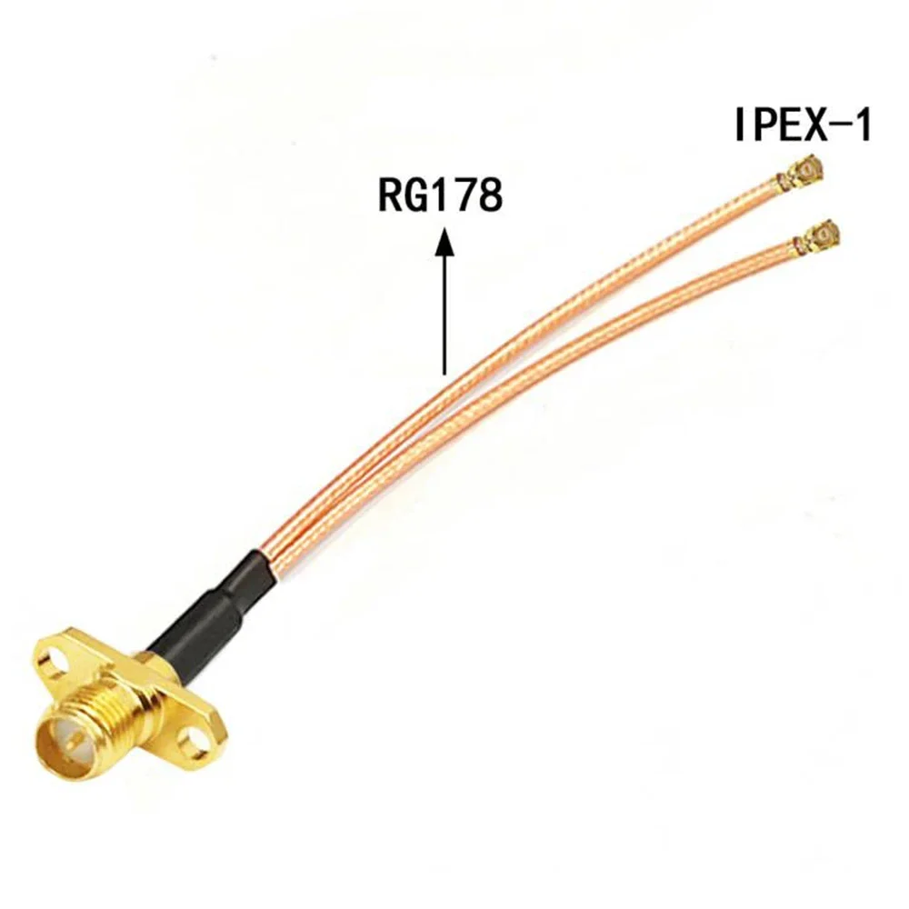 1 шт., коннектор RP SMA с 2 отверстиями, Панельное крепление для 2x ufl/ipx Pigtail кабеля, сплиттер RG178, 10 см/15 см/20 см/30 см для беспроводного модема, оптовая продажа