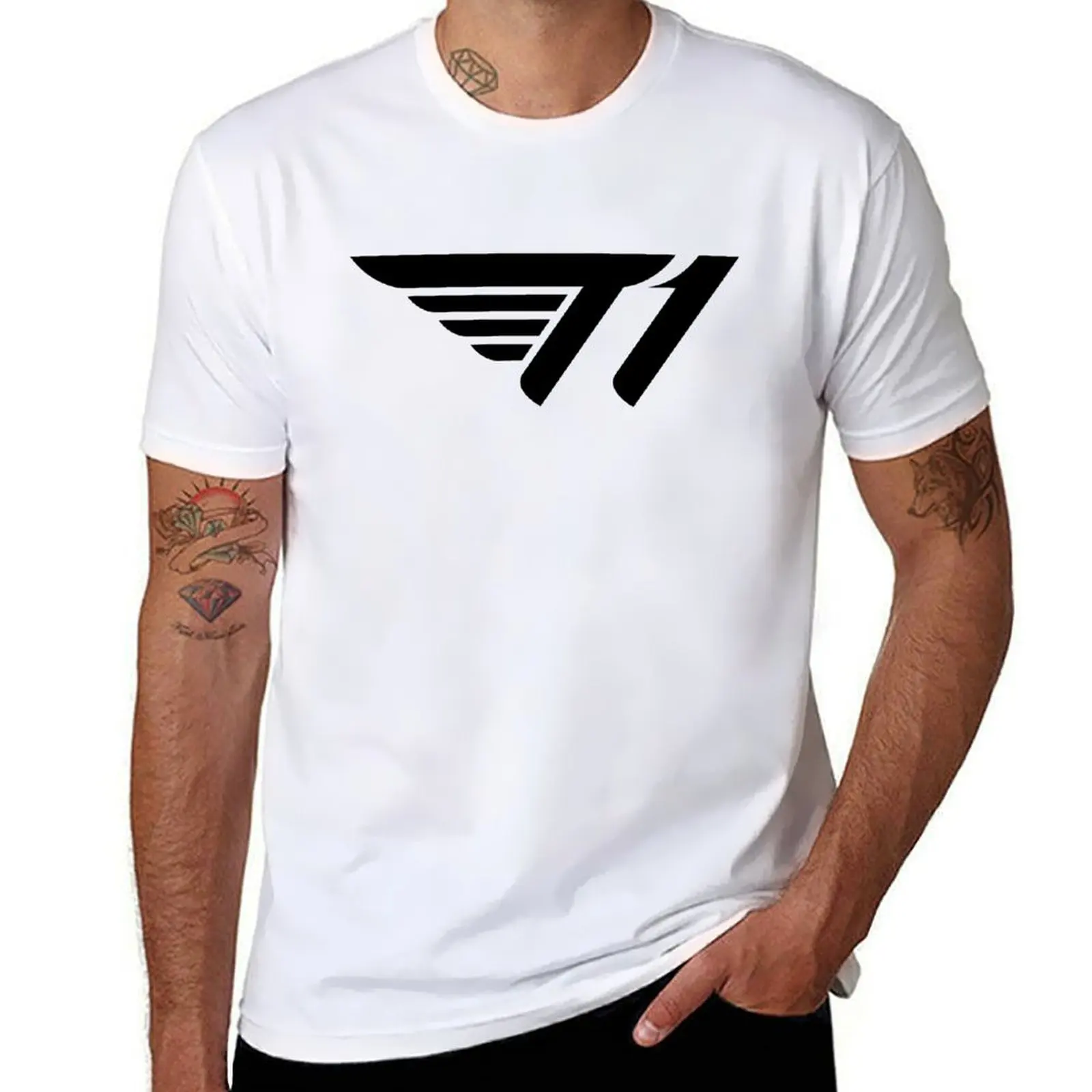 Skt T1 Merch Skt T1 Футболка с логотипом для мужчин, хлопковые забавные футболки, хлопковая футболка