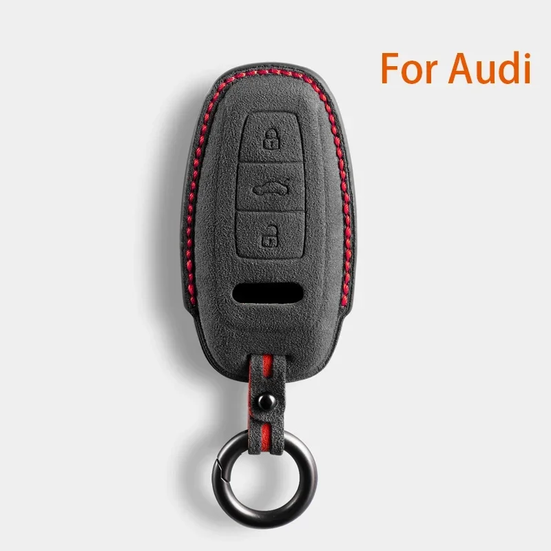 Чехол для ключей от автомобиля для Audi A1 A3 8V A4 B8 B9 A5 A6 C7 A7 A8 Q3 Q5 Q7 S4 S6 S7 S8 R8 TT Замшевый чехол для дистанционного ключа от автомобиля Аксессуары для салона