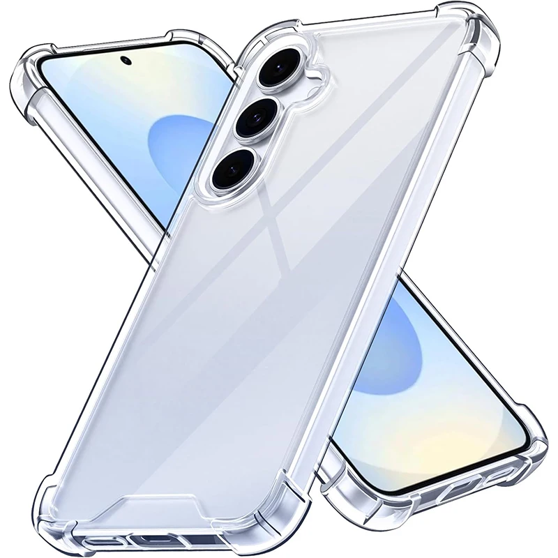 Противоударный гибридный чехол для Samsung Galaxy S25 S24 S23 S22 S21 FE Ultra Plus A16 A55 A15 A35 A54 A34 A14 A53 A33 Жесткий мягкий чехол