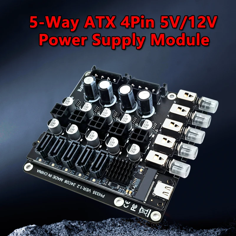 2x SATA + 2x 4-контактный четырехконтактный ATX Quad 4-контактный 5/12В блок питания плата блокировки модульного адаптера переключатель питания для жесткого диска