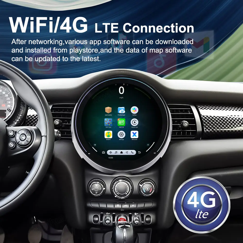 Фото Новый 11,7-дюймовый сенсорный экран Android GPS-навигация для BMW MINI F60 2014 2018, автомобильный радиоприемник, мультимедийный плеер на базе Android №3
